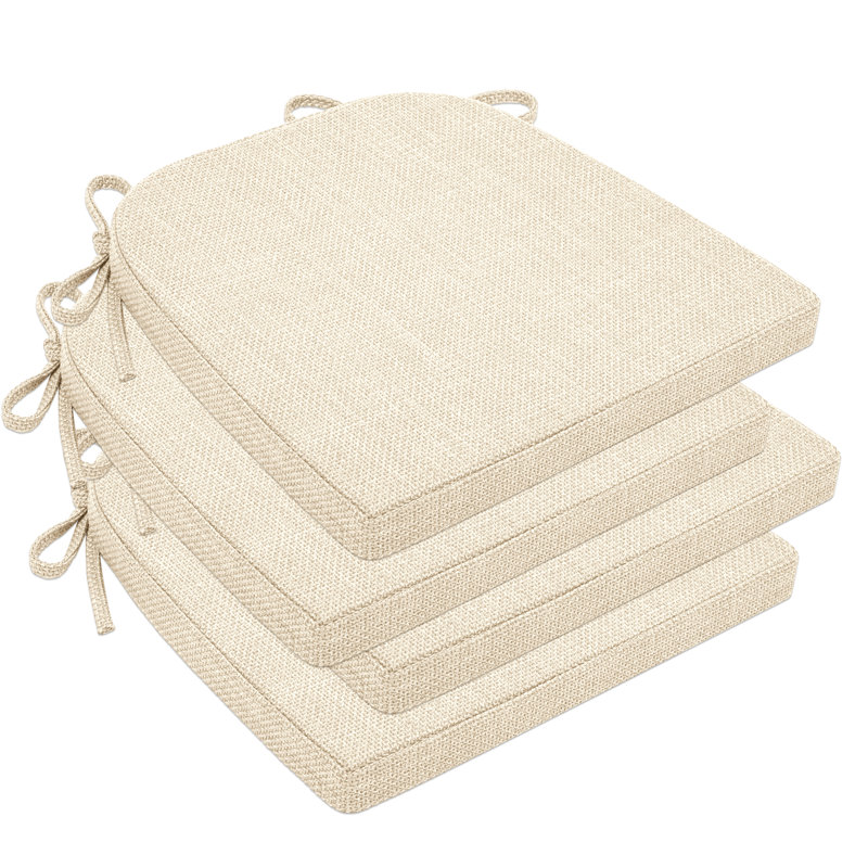Coussin de chaise d'intérieur 1,5 po, Mélange de polyester beige