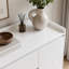 143cm High Gloss PET Sideboard with 4 Drawers & 2 Cabinets - Handle-free White Dresser