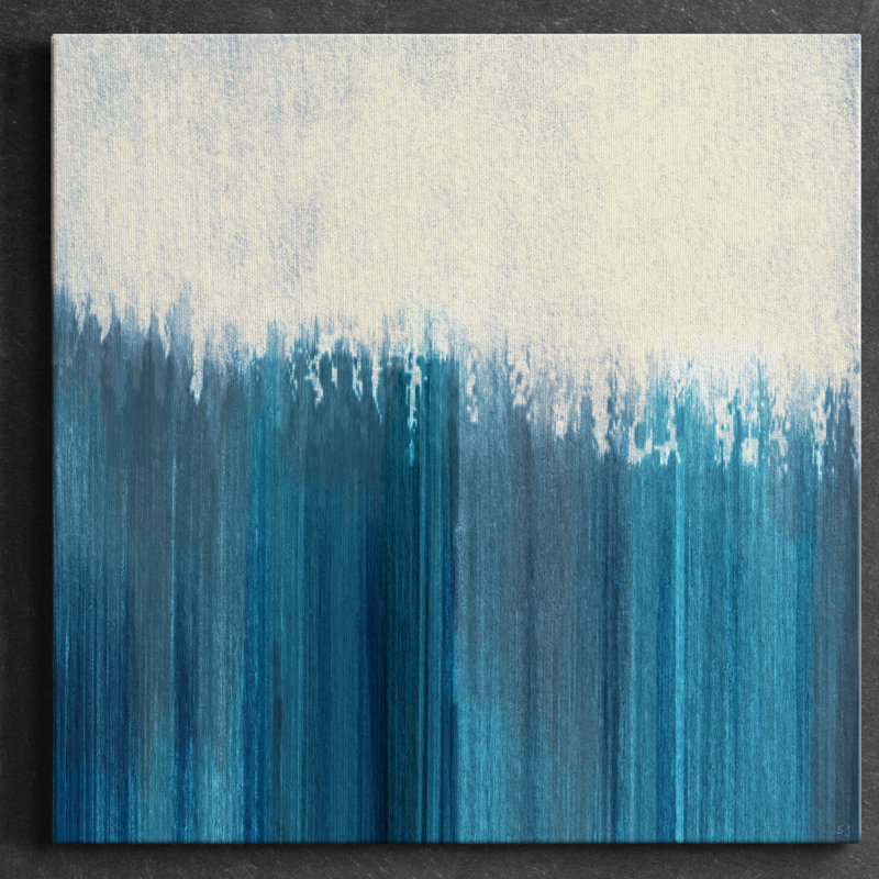 Fading To Blue - toile tendue avec châssis de qualité supérieure - prête à être accrochée, H 16 po x l 16 po x P 1 po