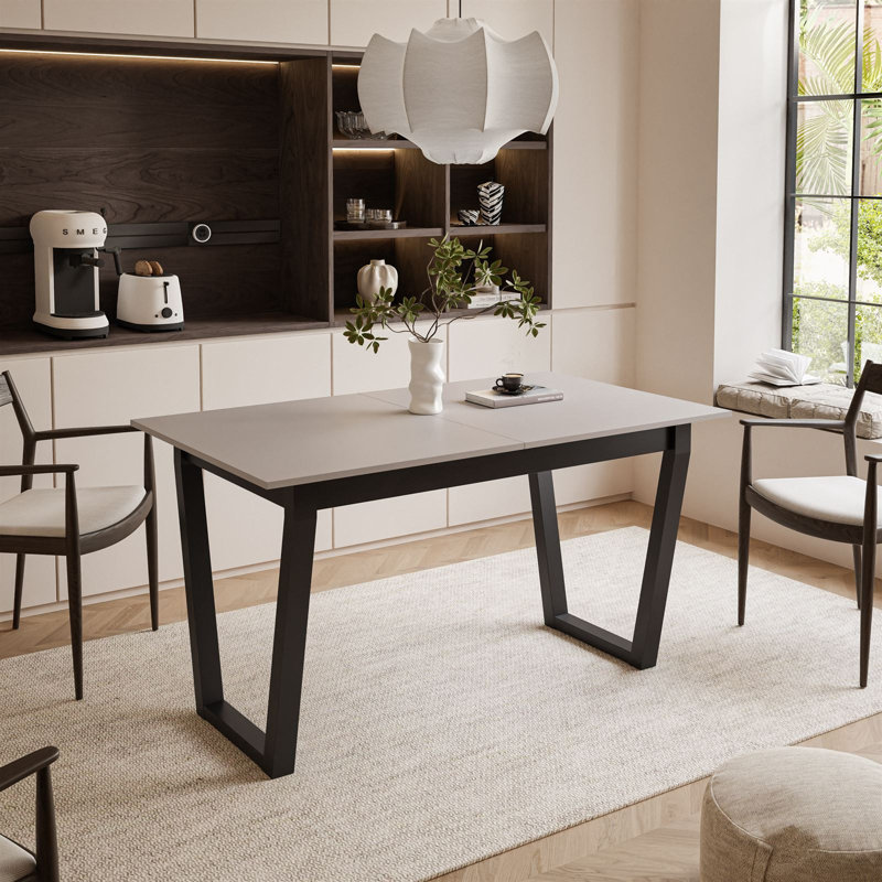 Extendable table ARTON II  140 cm,  "V" legs, Cashmire, Black