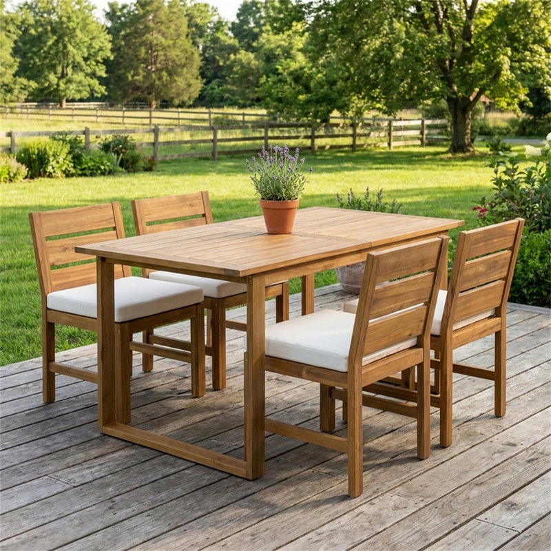 Ensemble repas d'extérieur pour 4 personnes Farmhouse, Beige, naturel