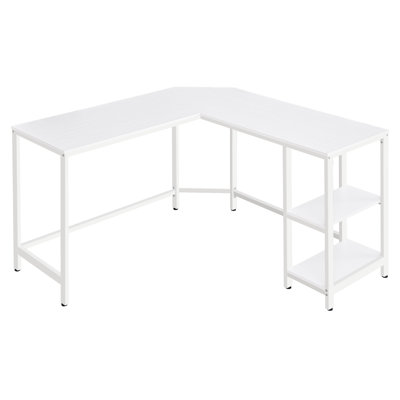 Devault L-Shaped Metal Base Writing Desk