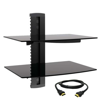 Support mural noir avec tablettes