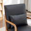 Fauteuil avec revêtement en bois et cuir-395610199