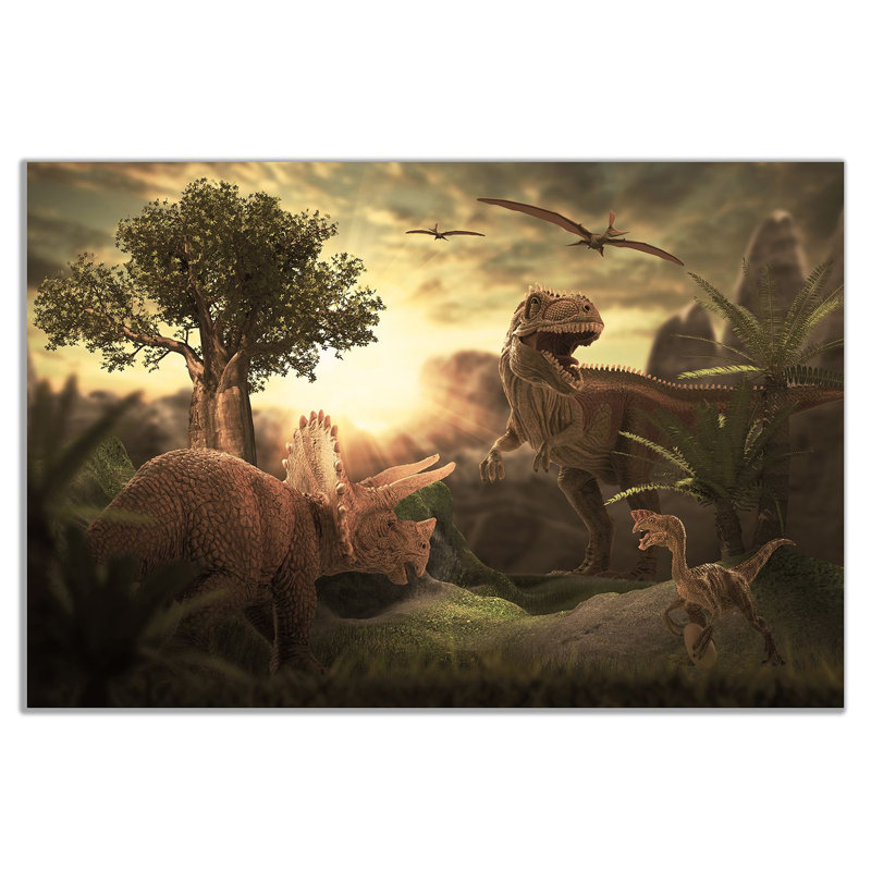 Dinosaur T Rex - Wrapped Canvas Print, 41cm H x 61cm W