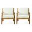 Fauteuil club 2 pièces (teck et beige)