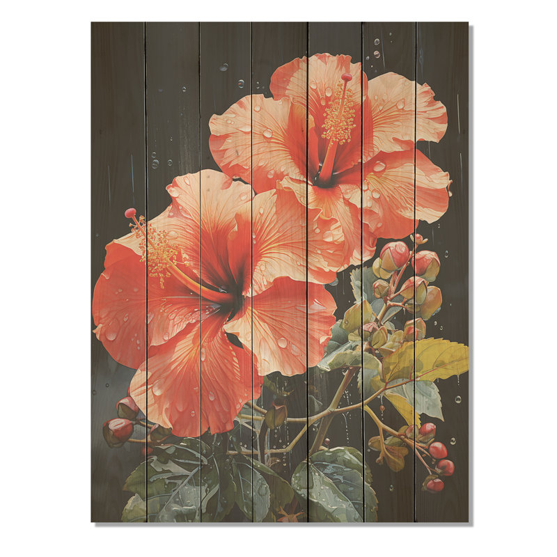 Hibiscus tropical - rose, H 20 po x l 10 po