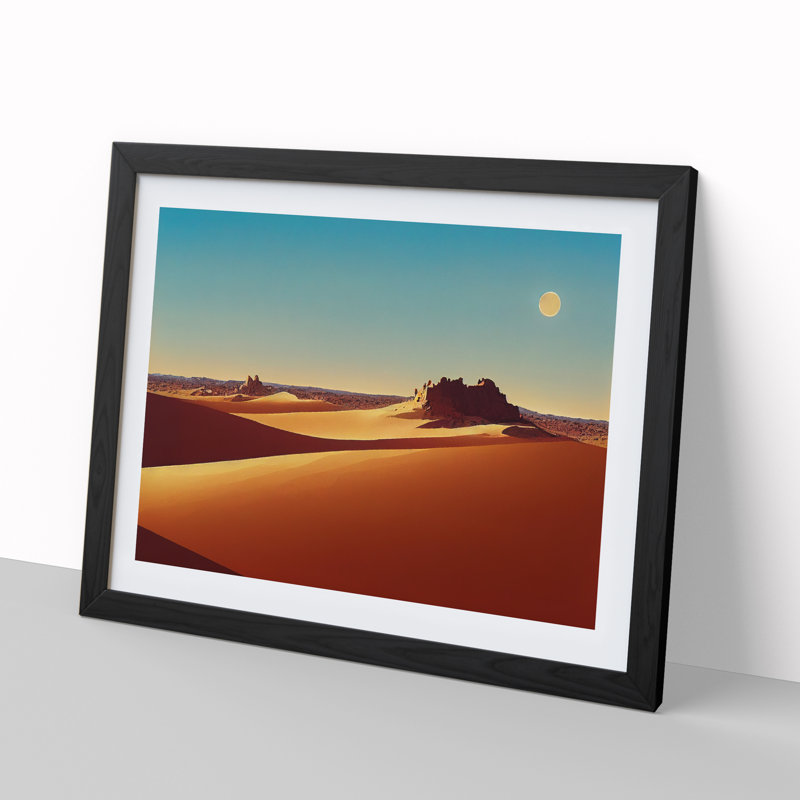 Glorious Desert - Framed Print, 46cm H x 64cm W x 2cm D, Black