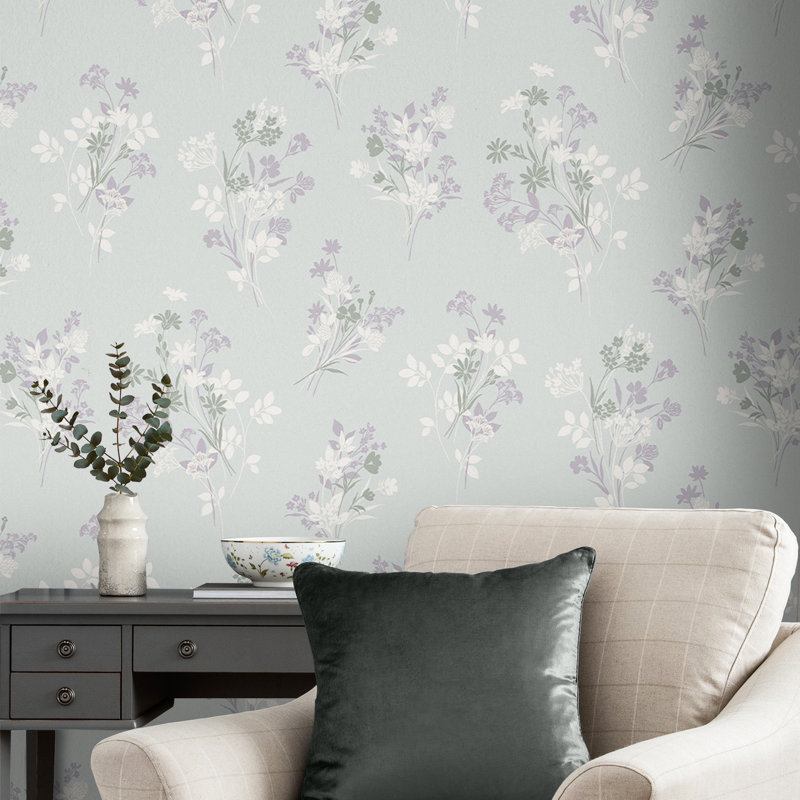 Igerna 33' L x 21" W Wallpaper Roll, Pale Duck Egg Blue