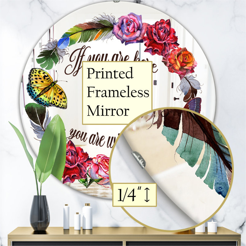 Miroir d'appoint «You Are with Family», H 23,6 po x l 23,6 po