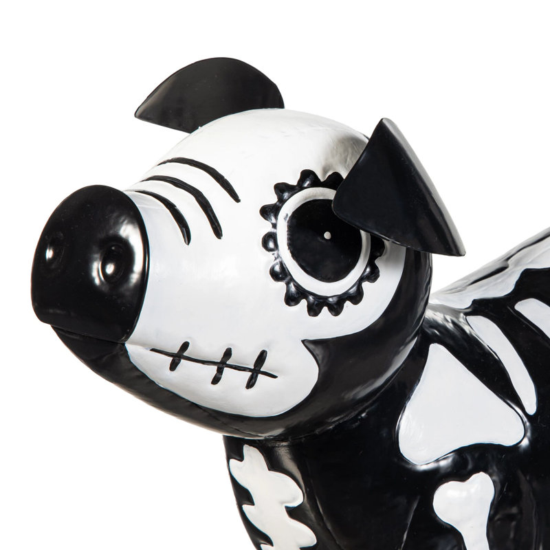 Cochon squelette d'Halloween en métal