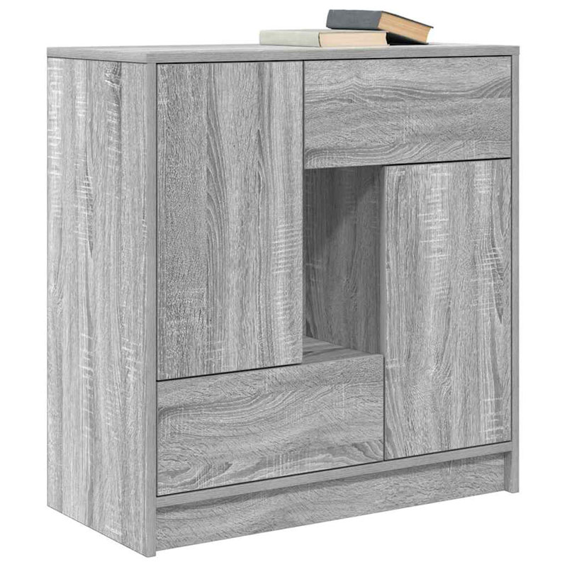 Sideboard With Drawers And Doors 70.5X34x74.5 Cm, Grey Sonoma