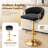 Velvet Swivel Bar Stools Set of 2, Modern  Upholstered Adjustable Height Counter Stools with Woven Backrest & Gold Base for Kitchen Counter Bar, balck-1382878993-1379695739