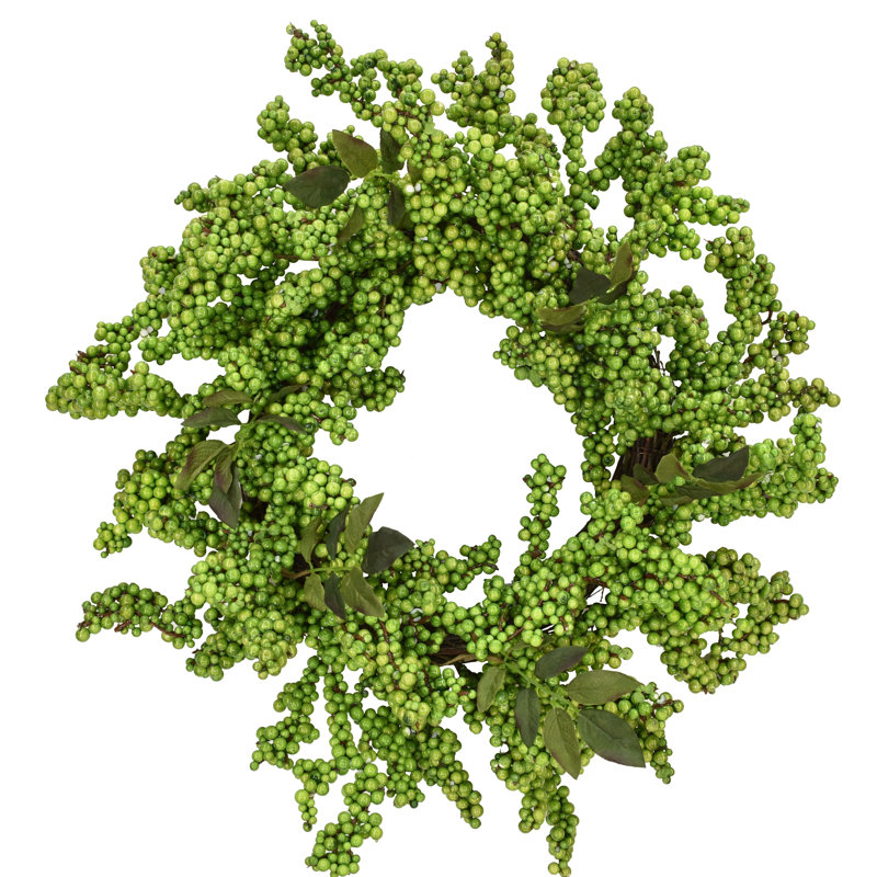 Faux Berry 24'' Wreath, Green