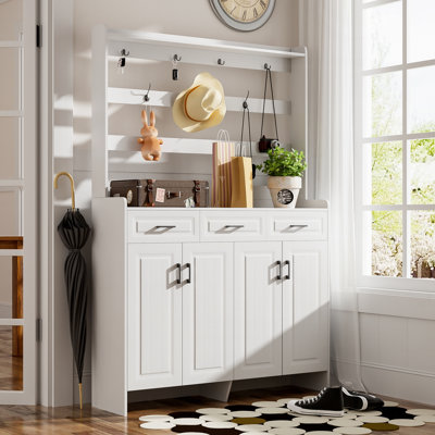 Armoire de rangement pour chaussures 24 paires avec portemanteau