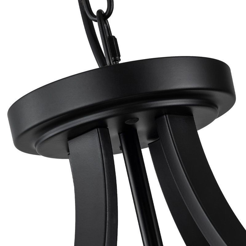 Lustre lanterne suspendu à 4 lumières à intensité variable Kimyada , Noir