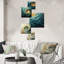 Majestic Motion Teal Spiral - Ensemble de 6 reproductions d'art abstrait