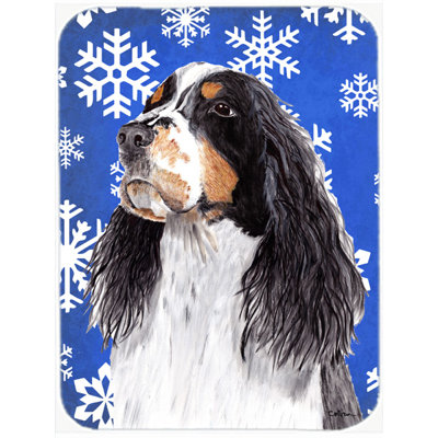 The Holiday Aisle Ashlynn Springer Spaniel Glass Cutting Board