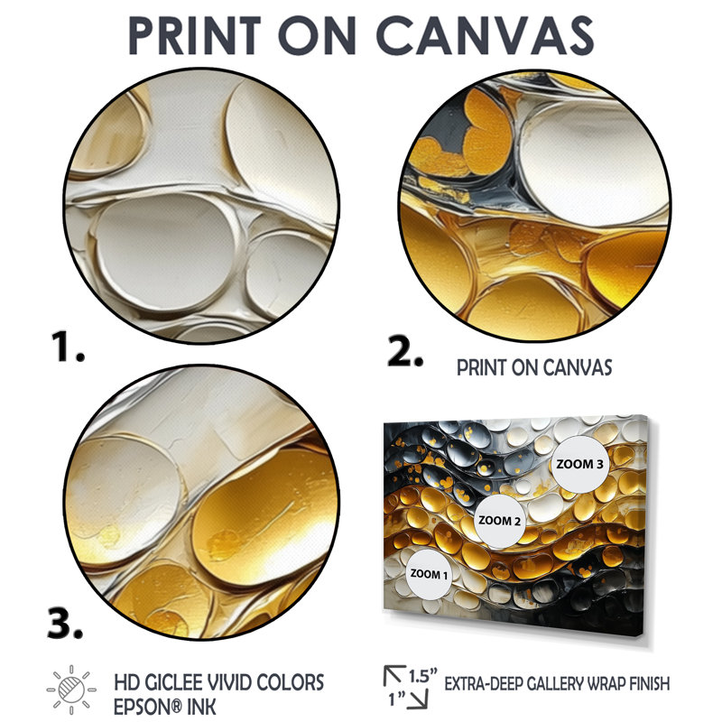 «Golden Passage To Transitional Art II», art abstrait moderne sur toile transitionnelle, H 16 po x l 32 po, Doré