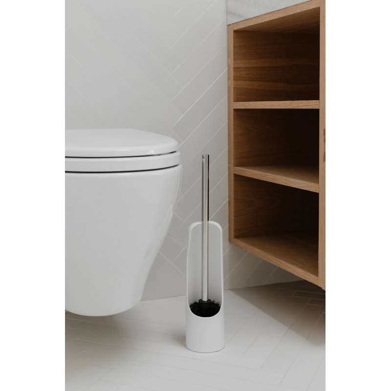 Umbra Plastic Toilet Brush And Holder, White