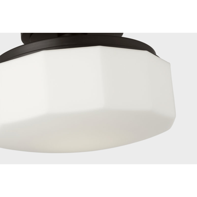 1 - Light Flush Mount, Aged Iron