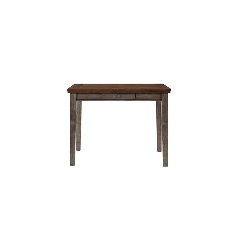 Table de salle à manger à hauteur de comptoir avec 4 tiroirs, table de salle à manger à deux tons gris