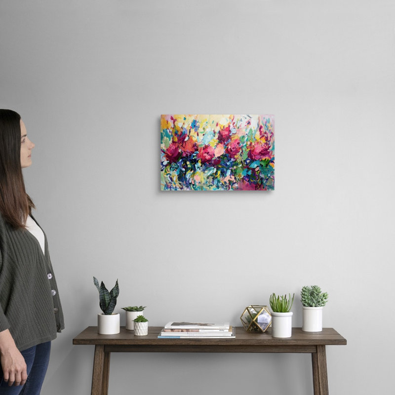 «The Garden at Naples» par Amira Rahim - reproduction d'art, H 12 po x l 18 po x P 1,25 po, Toile tendue