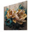 Art de pivoines Clarah jaune et bleu I sur bois-155030870