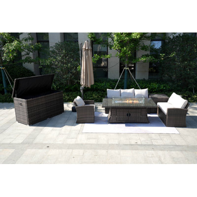 6 - Person Patio Conversation Set with Cushions