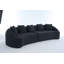 Canapé modulaire incurvé à compression noir modulaire 30D, chenille haute densité en chenille pour appartement, salon-762238952