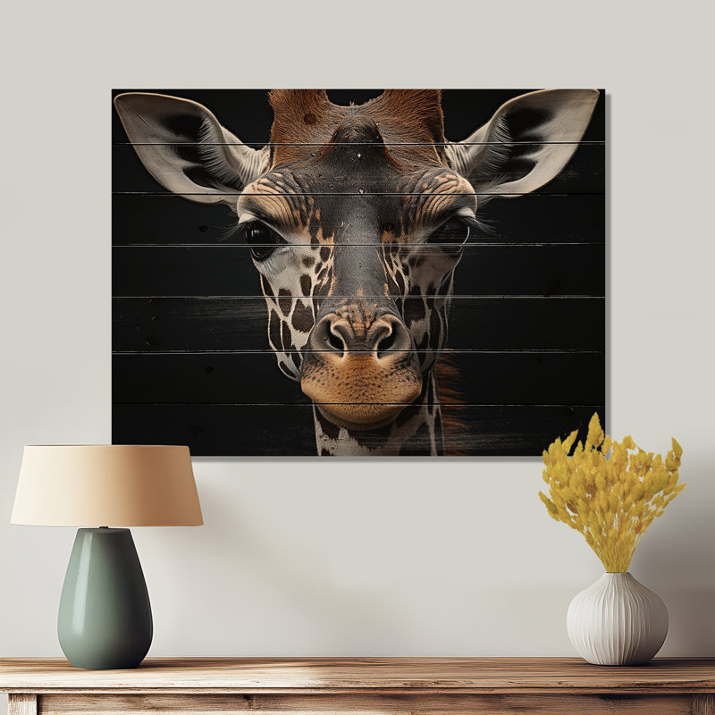 Jeanine - Animaux, reproduction sur bois de pin naturel, H 34 po x l 44 po