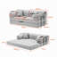 Canapé-lit convertible 4-en-1 avec tissu bouclé-133064700