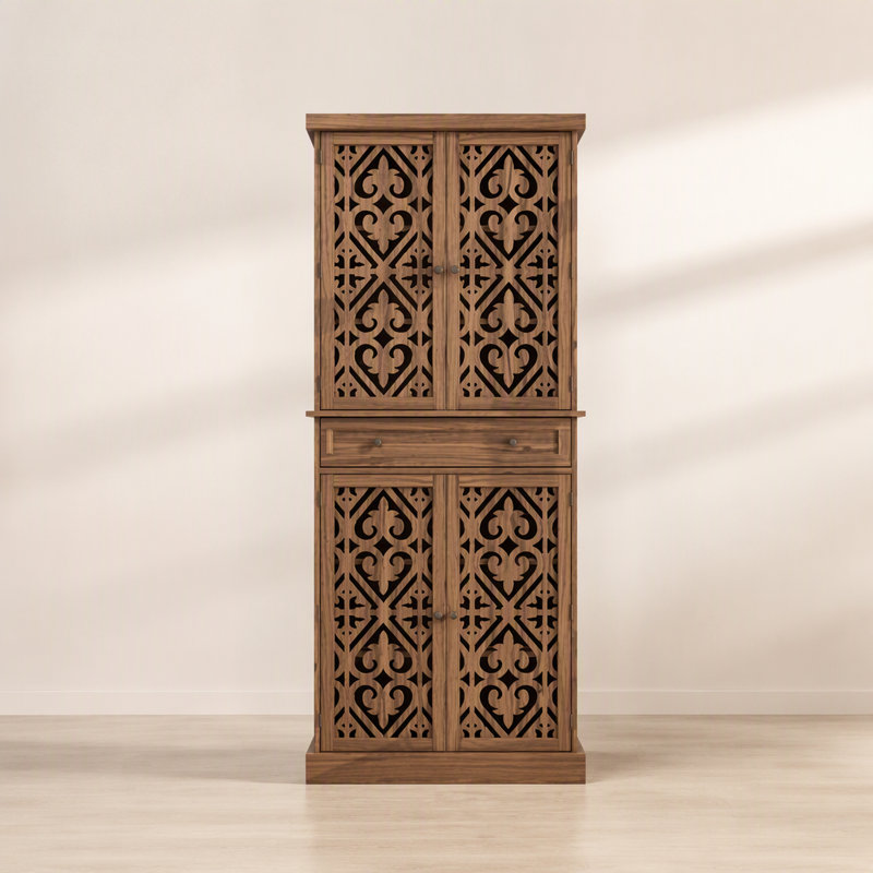 Armoire à 4 portes avec 1 tiroir, 4 tablettes réglables et conception anti-basculement pour un rangement et une sécurité accrus