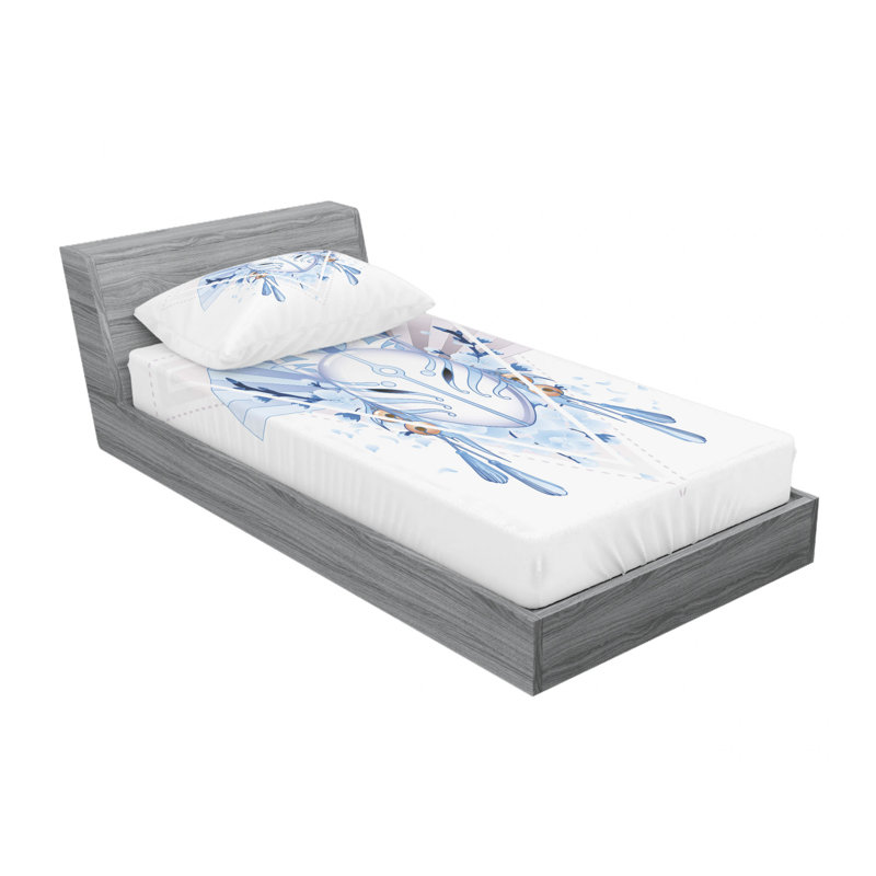 Ensemble de draps kitsune fox mask, Ensemble de draps pour lit simple TG avec drap-hou