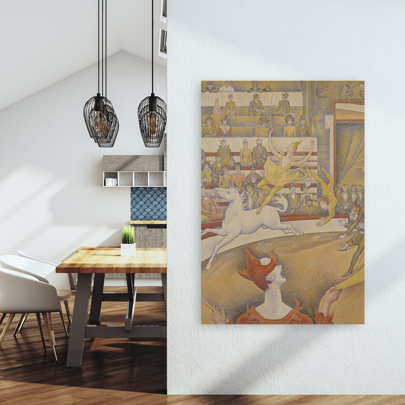 The Circus, 1891 Abstract Contemporary Horse Wall Art Print by Georges Pierre Seurat - Wrapped Canvas Print