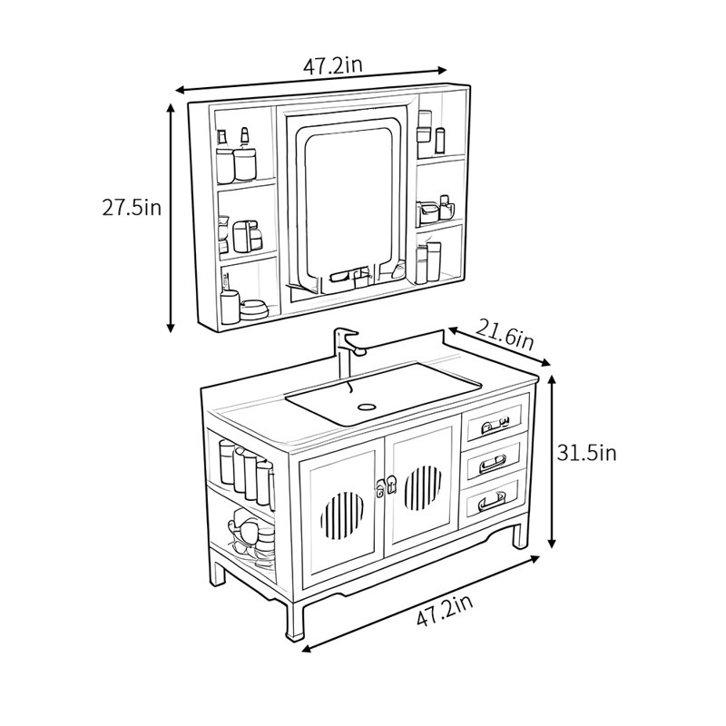 Chinese retro high-end bathroom cabinet
