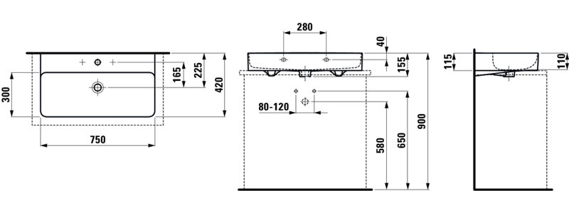 Val 29.5'' L Bathroom Sink, Single Hole