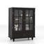 Armoire de rangement avec portes doubles en verre et tiroir-339981918
