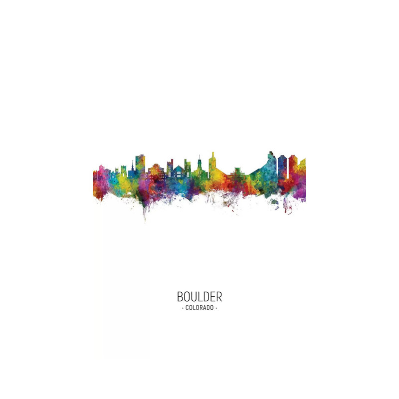 Boulder Colorado Skyline Portrait by Michael Tompsett - Wrapped Canvas Gallery-Wrapped Canvas Giclée, 20.32 cm H x 30.48 cm W