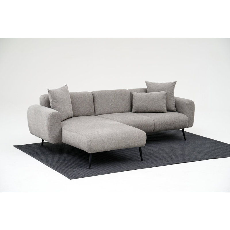 Canapé modulaire 99,036 po Tinnelle, 100 % polyester gris clair, Accoudoir à droite (vu de face)