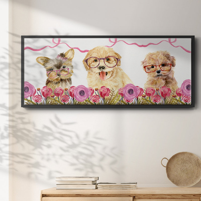 Collection Puppy Valentine, toile encadrée, H 8 po x l 20 po