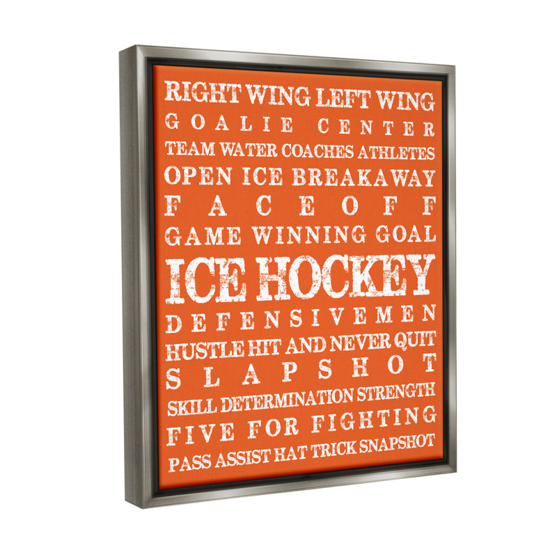 "Ice Hockey" par Melody Hogan sur toile, Cadre flottant gris lustré, H 31 po x l 25 po
