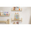 Ensemble de 3 tablettes flottantes blanches de 40 cm (15,8 po) pour chambre d'enfant, étagère murale en pin massif avec traverses avant en moulures de bois-296096095-524540981