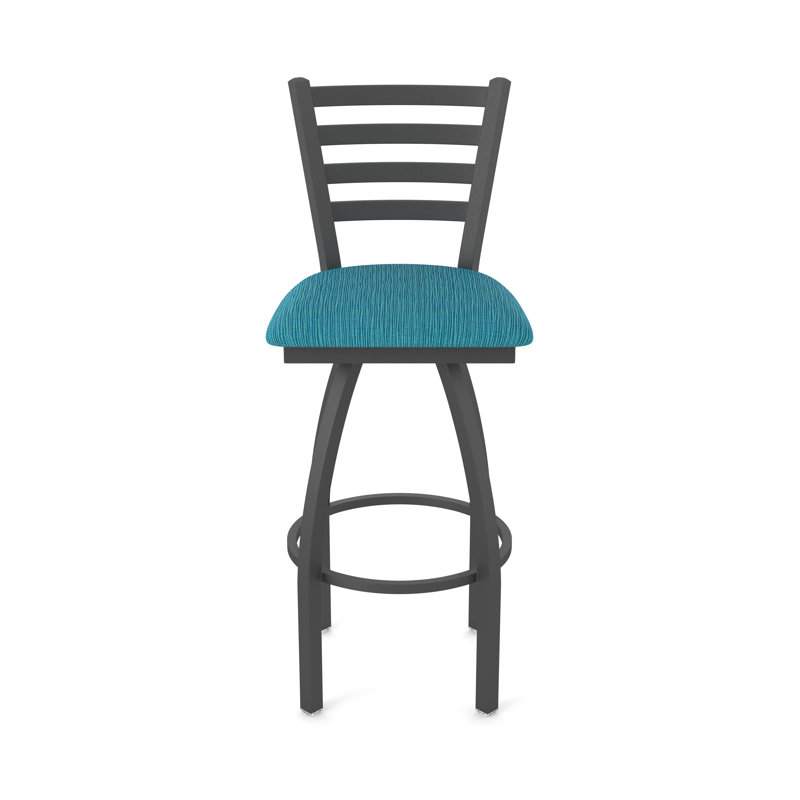 Tabouret pivotant Jackie, Étain, Tabouret de bar (siège d'une hauteur de 30 po), Tissu - marée graphique