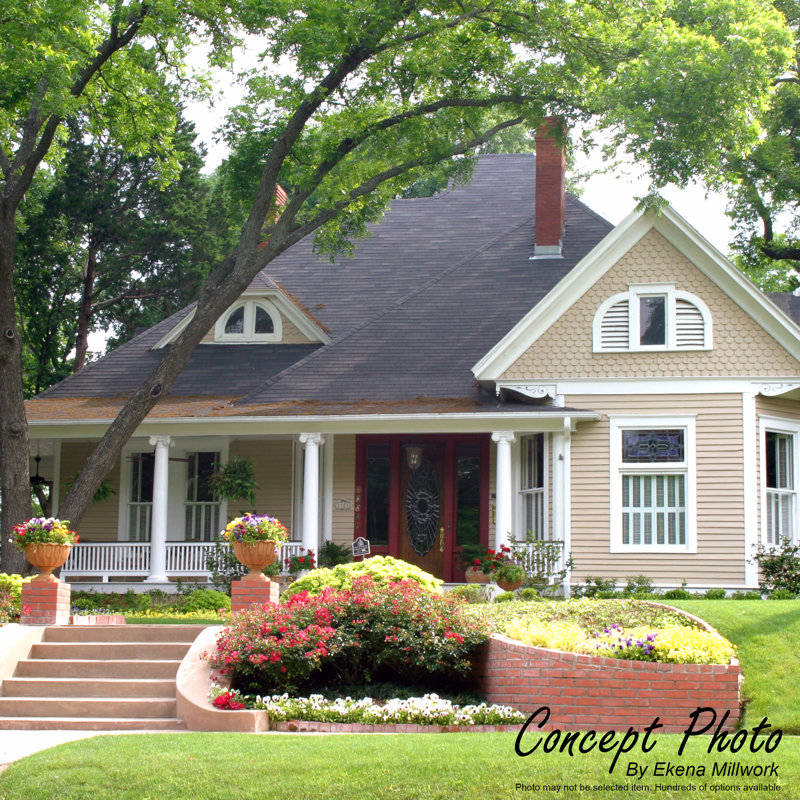 Half Octagon Top Left Surface Mount Functional, Standard Frame PVC Gable Vent, 26" H x 16" W x 1" D