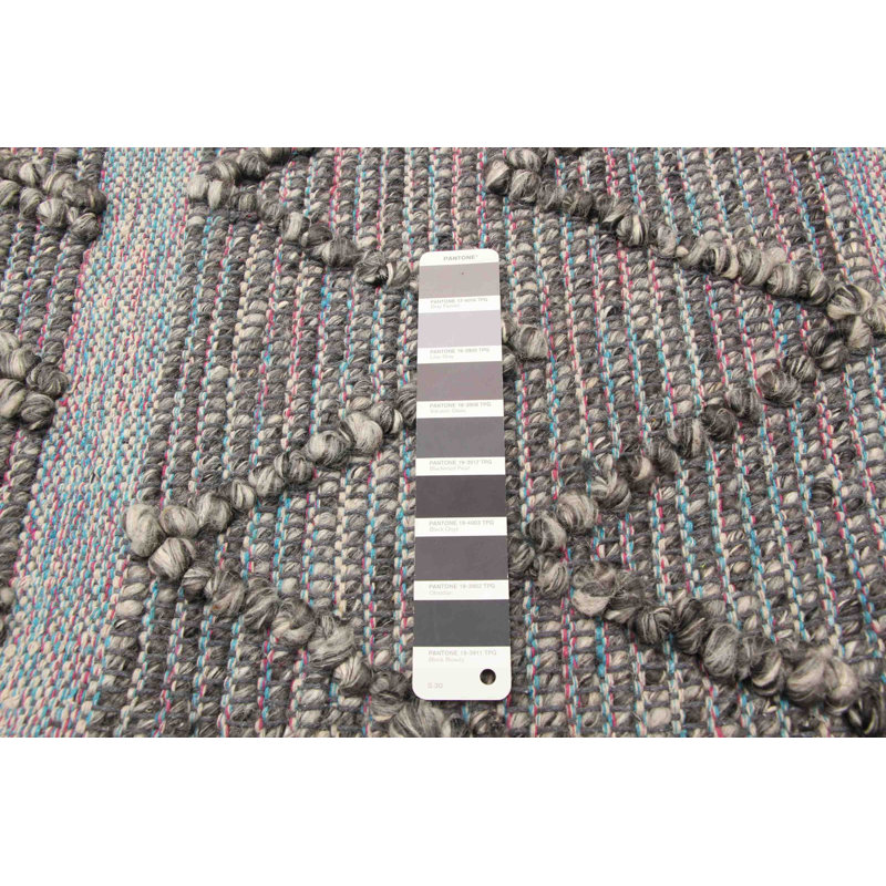 Tapis gris nouvel âge en laine 6 pi 2 po x 8 pi 8 po Dejour