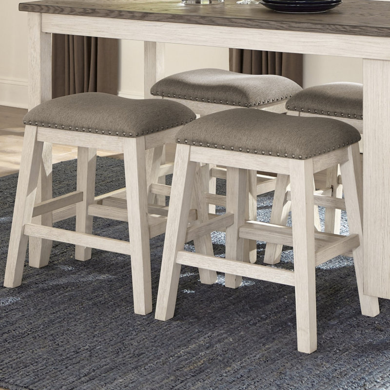 Antique Multifunctional Counter Height Set With Table And Four Stools, Ideal For Dining Nook And Space - Saving Decor, Gray