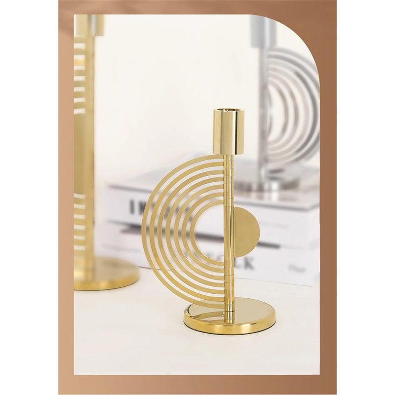 Bougeoir de table en métal, H 8,27 po x l 3,54 po x P 3,54 po