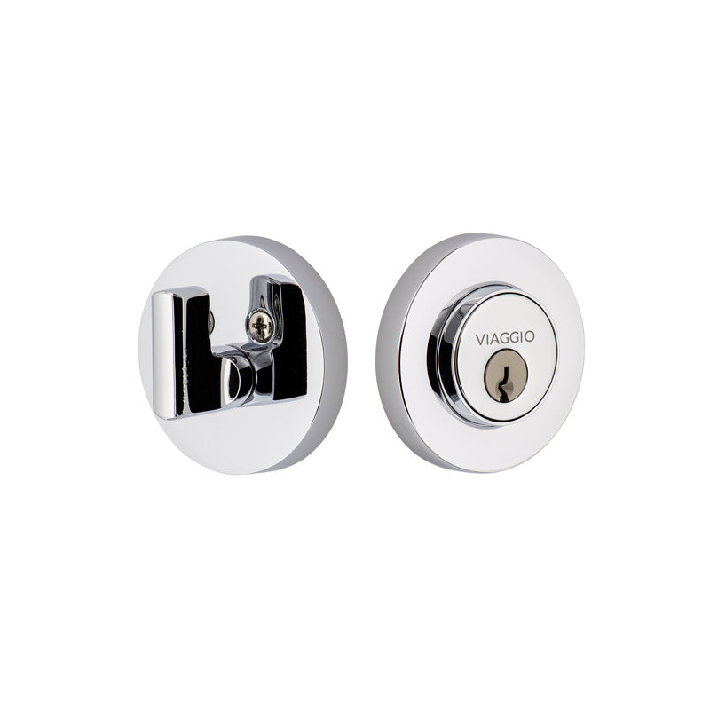 Pêne dormant à cylindre simple sans clé avec rosette Circolo, 2.75", Chrome brillant
