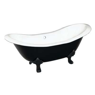 Baignoire sur pattes ovale en fonte à double pattes 72 pouces Kingston Eden Aqua Eden